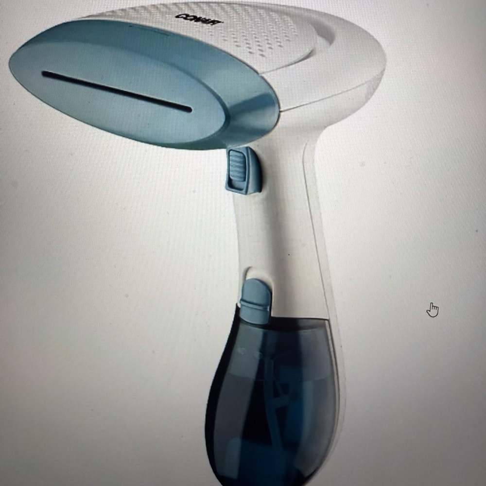 White and Blue Handheld Garment Steamer
